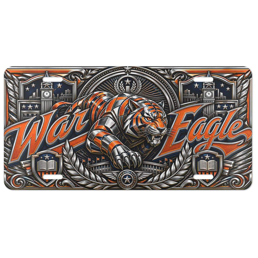 War Eagle Decorative Aluminum Car Tag Front Rear Auto Plate Art