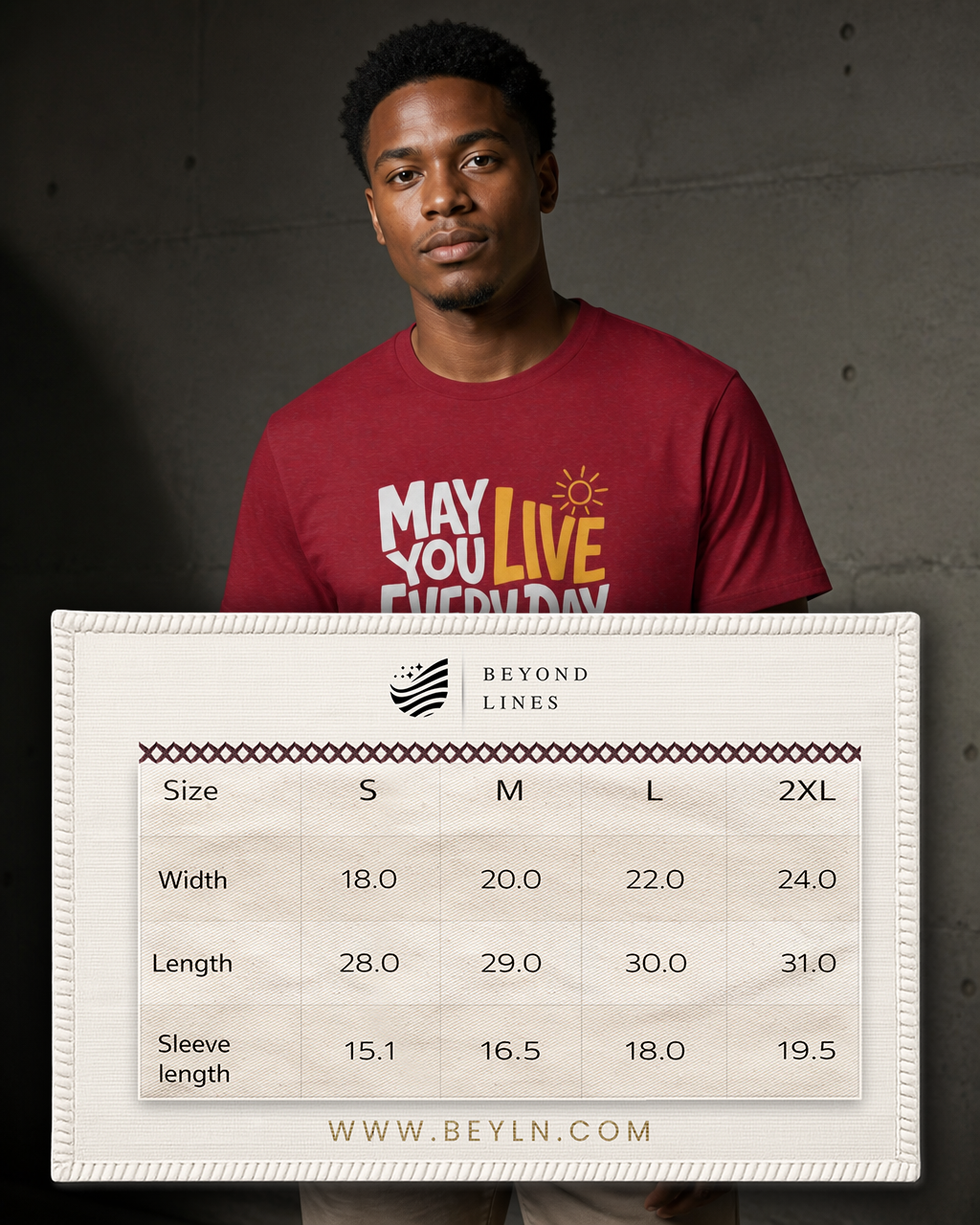 May You Live Every Day Motivational Cotton T-Shirt