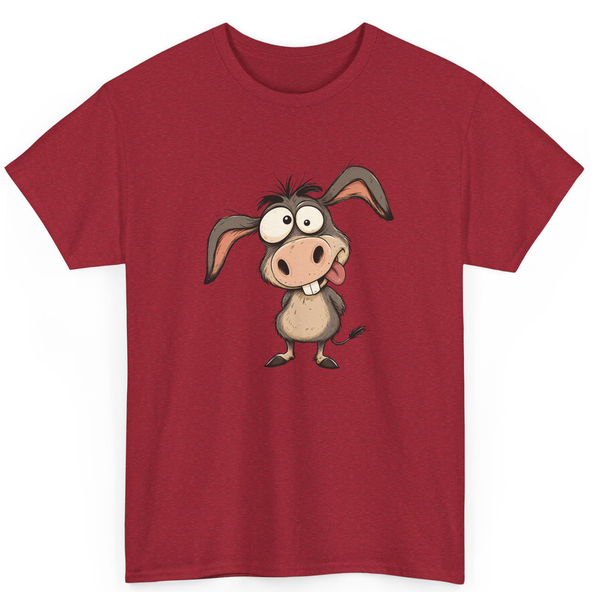 Funny Cartoon Donkey Graphic T Shirt for Animal Fans