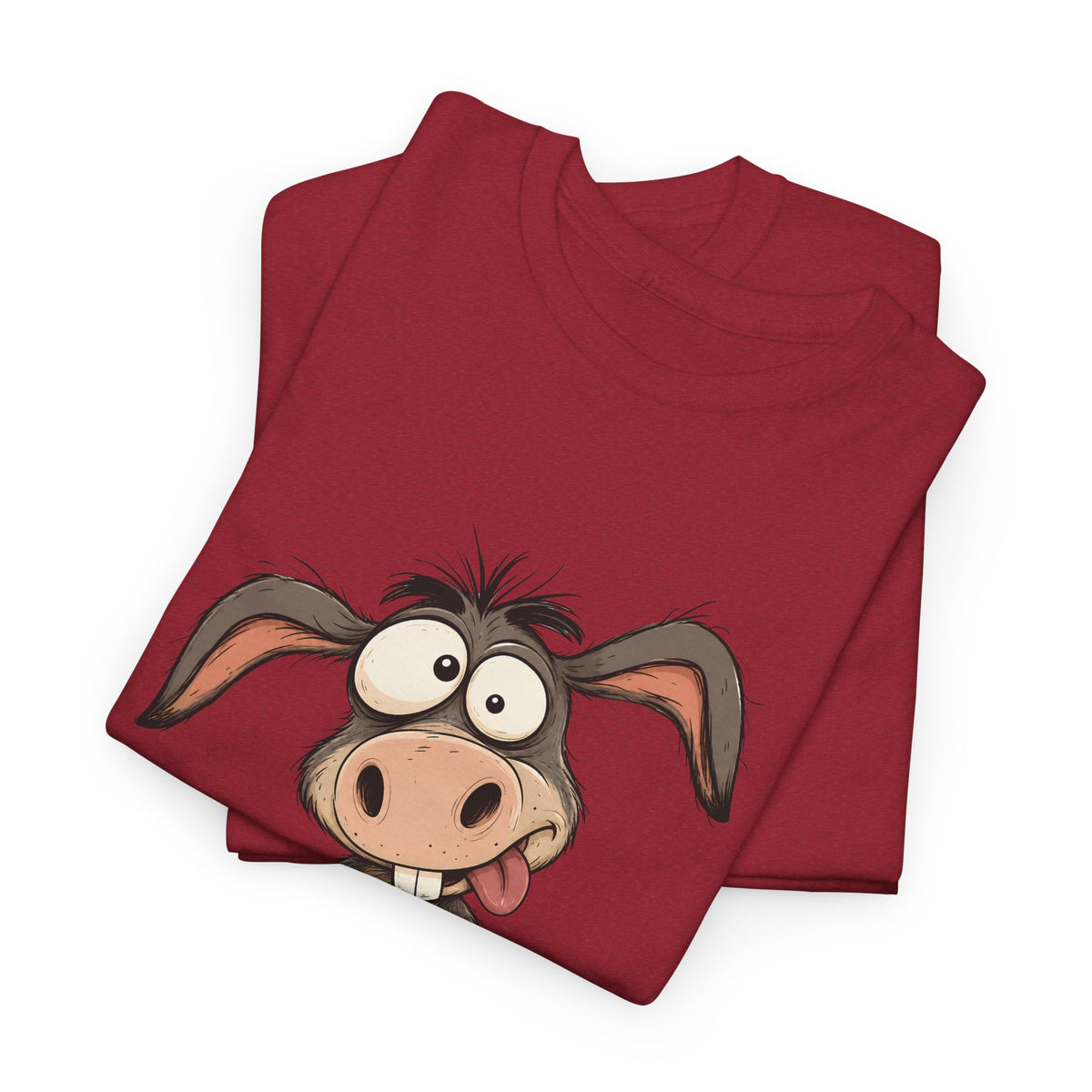 Funny Cartoon Donkey Graphic T Shirt for Animal Fans