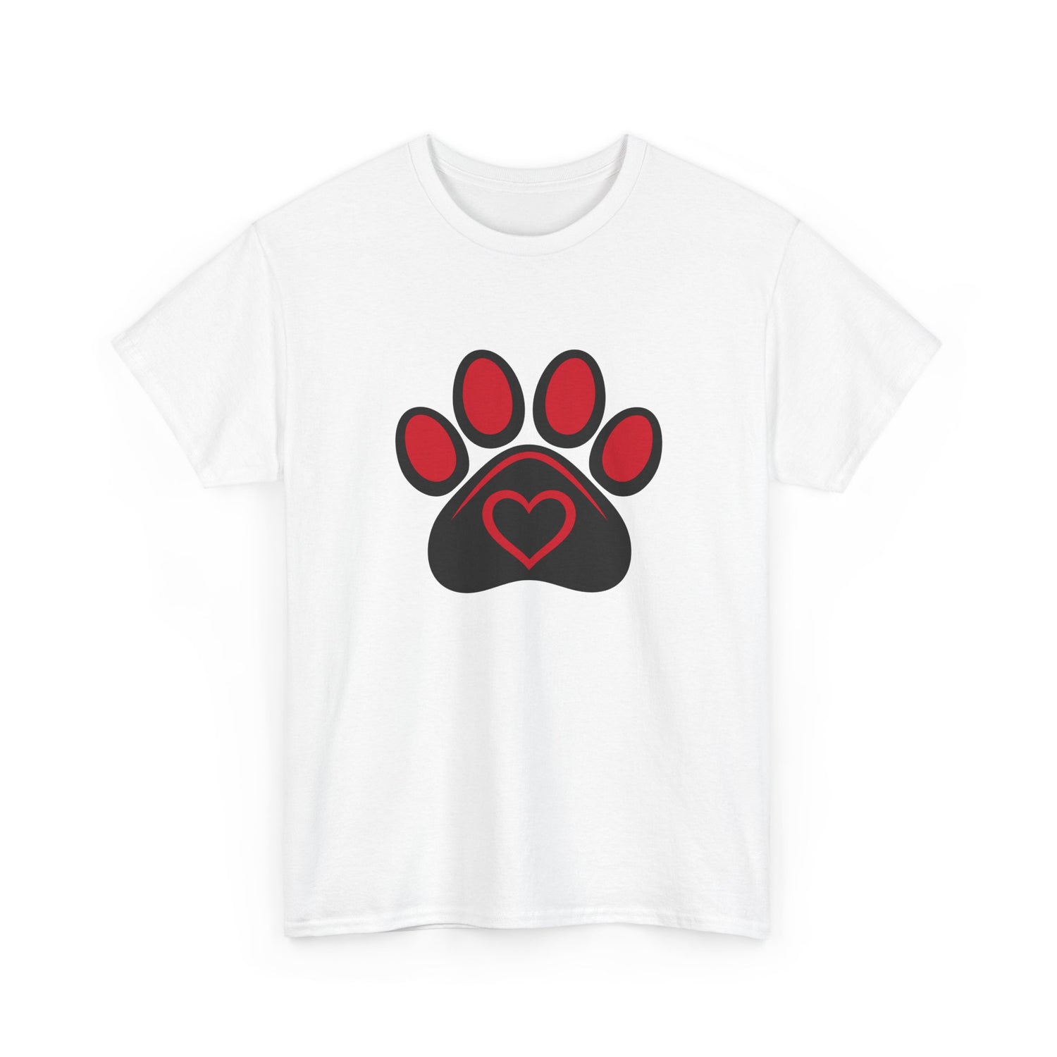 Dog Paw Print Heart T-Shirt - A Simple Tee for Pet Lovers - Beyond Lines