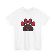 Dog Paw Print Heart T-Shirt - A Simple Tee for Pet Lovers - Beyond Lines