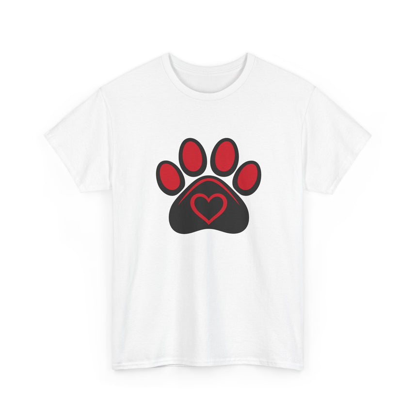 Dog Paw Print Heart T-Shirt - A Simple Tee for Pet Lovers - Beyond Lines