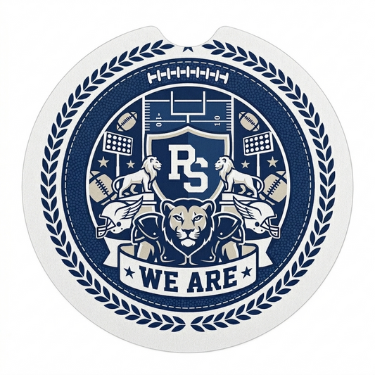 Penn State Nittany Lions Car Coaster Set - 2 Pack Navy Blue Cup Holder Protectors - WE ARE PSU Football Gear