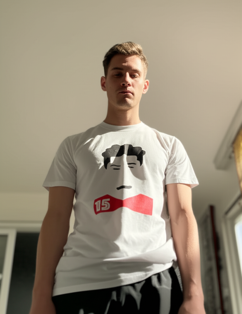 Minimalist Football Mahomes T-Shirt - Red Jersey Number 15 Tee