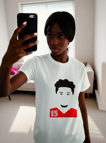 Minimalist Football Mahomes T-Shirt - Red Jersey Number 15 Tee