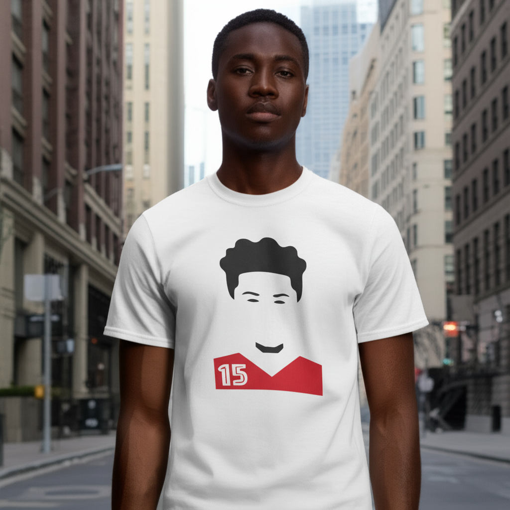 Minimalist Football Mahomes T-Shirt - Red Jersey Number 15 Tee