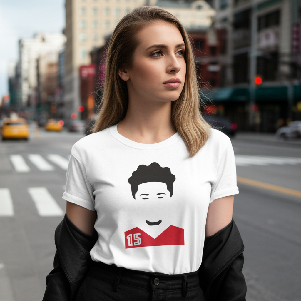 Minimalist Football Mahomes T-Shirt - Red Jersey Number 15 Tee