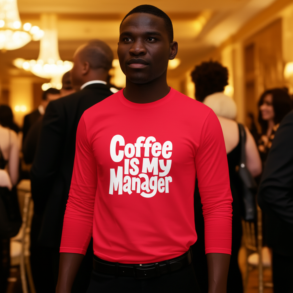 Coffee Is My Manager Funny T-Shirt