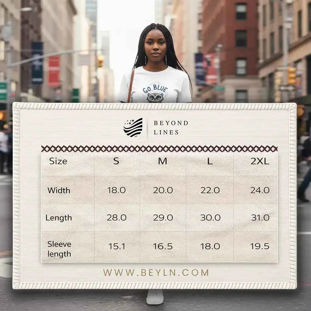 Go Blue Raccoon Mascot Graphic T-Shirt - Michigan Wolverines Inspired Fan Apparel - White Cotton Tee