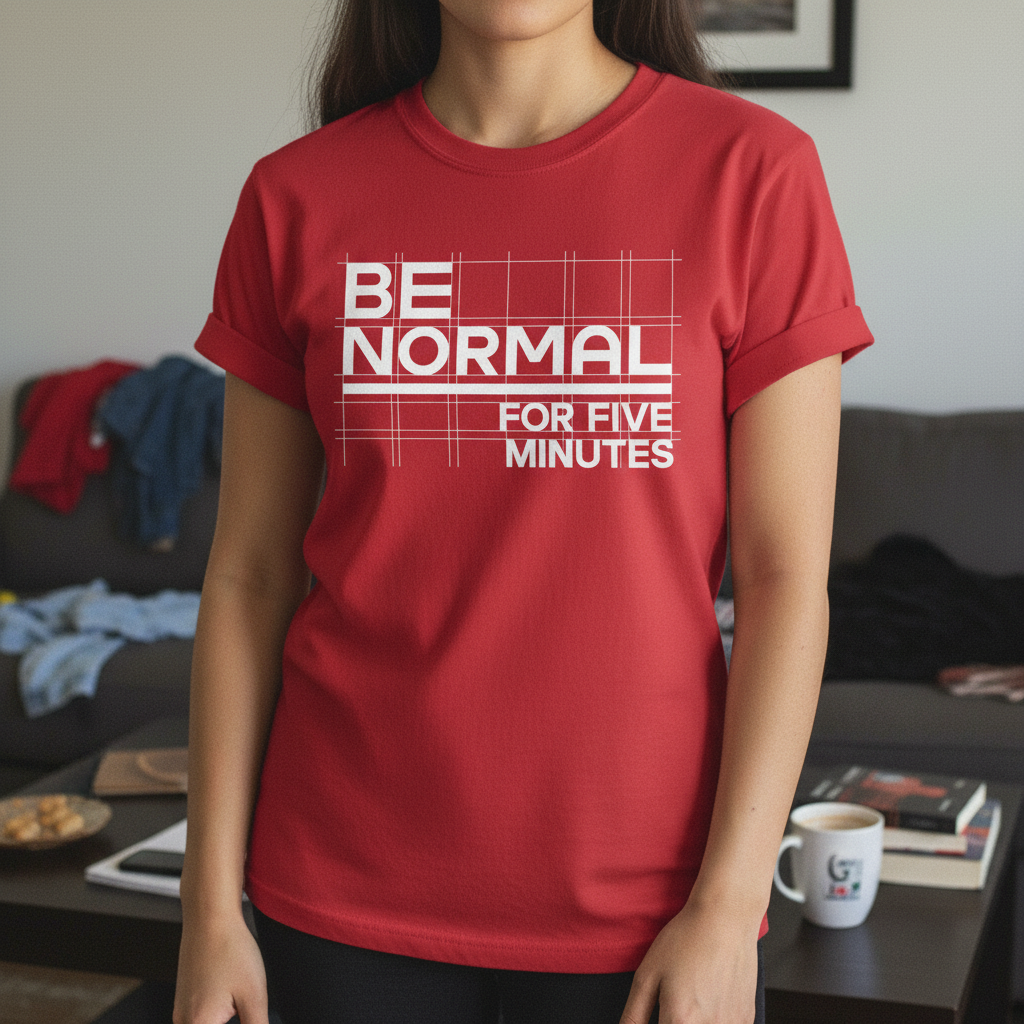 Be Normal for Five Minutes T-Shirt - Funny Sarcastic Tee