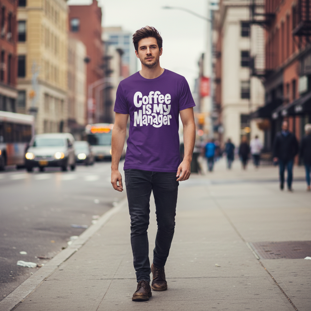 Coffee Is My Manager Funny T-Shirt