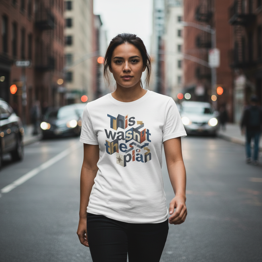This Wasn't The Plan T-Shirt - Abstract Graphic Tee - Beyond Lines