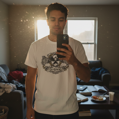 Go Hawks Eagle T-Shirt - Vintage Style Team Tee