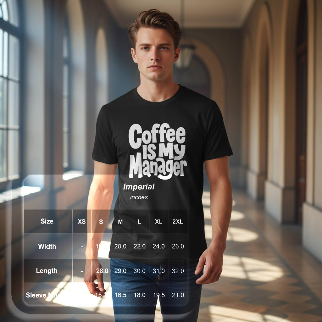 Coffee Is My Manager Funny T-Shirt - Beyond Lines