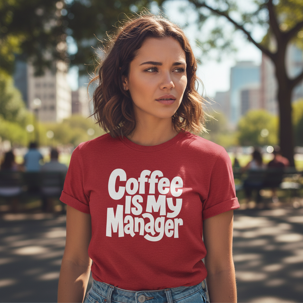 Coffee Is My Manager Funny T-Shirt