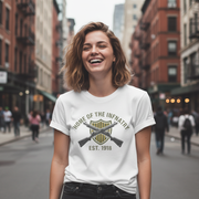 Beyond Lines Men's Home of the Infantry T-Shirt - Vintage Est. 1918 Military Crossed Rifles Graphic Tee - White 100% Cotton