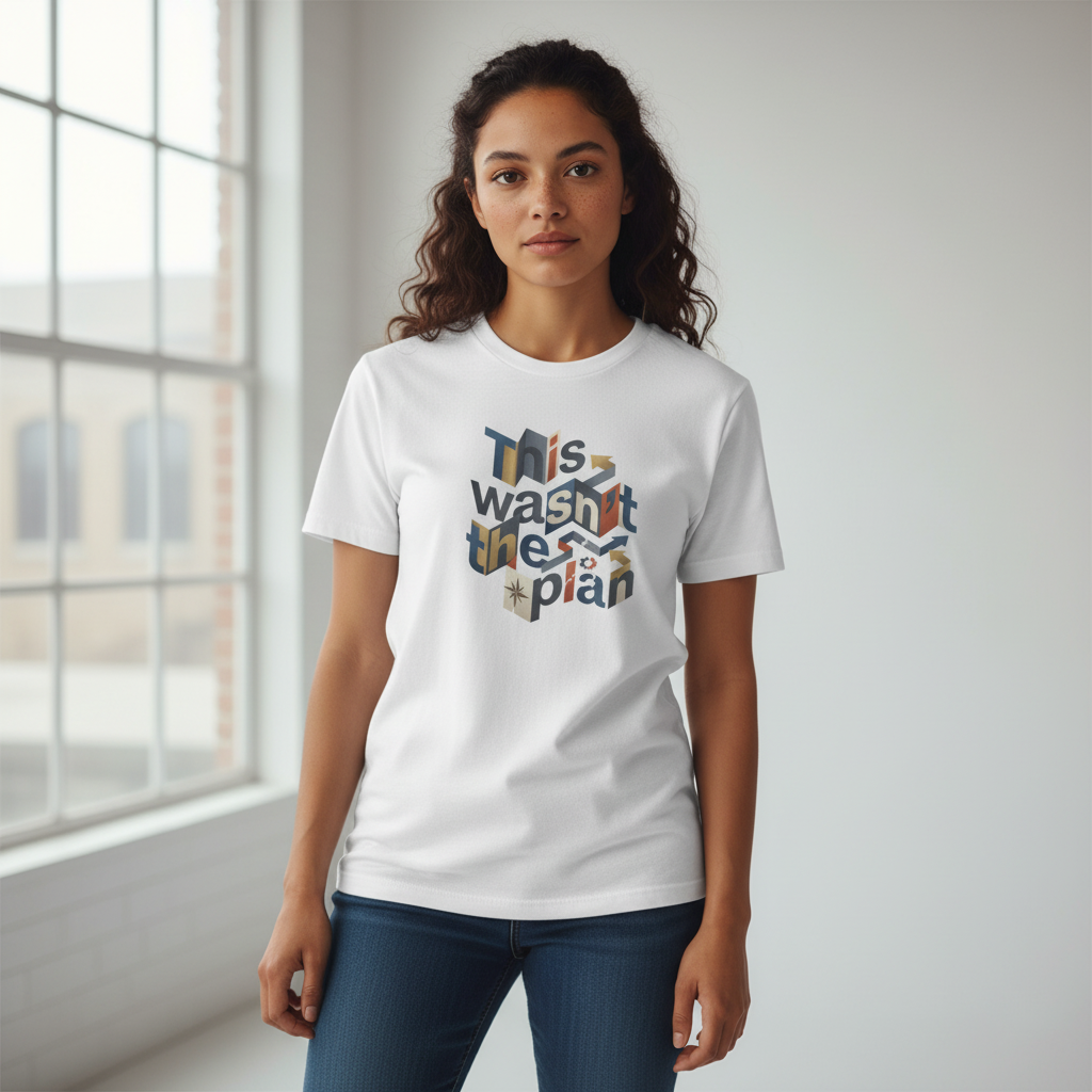 This Wasn't The Plan T-Shirt - Abstract Graphic Tee - Beyond Lines