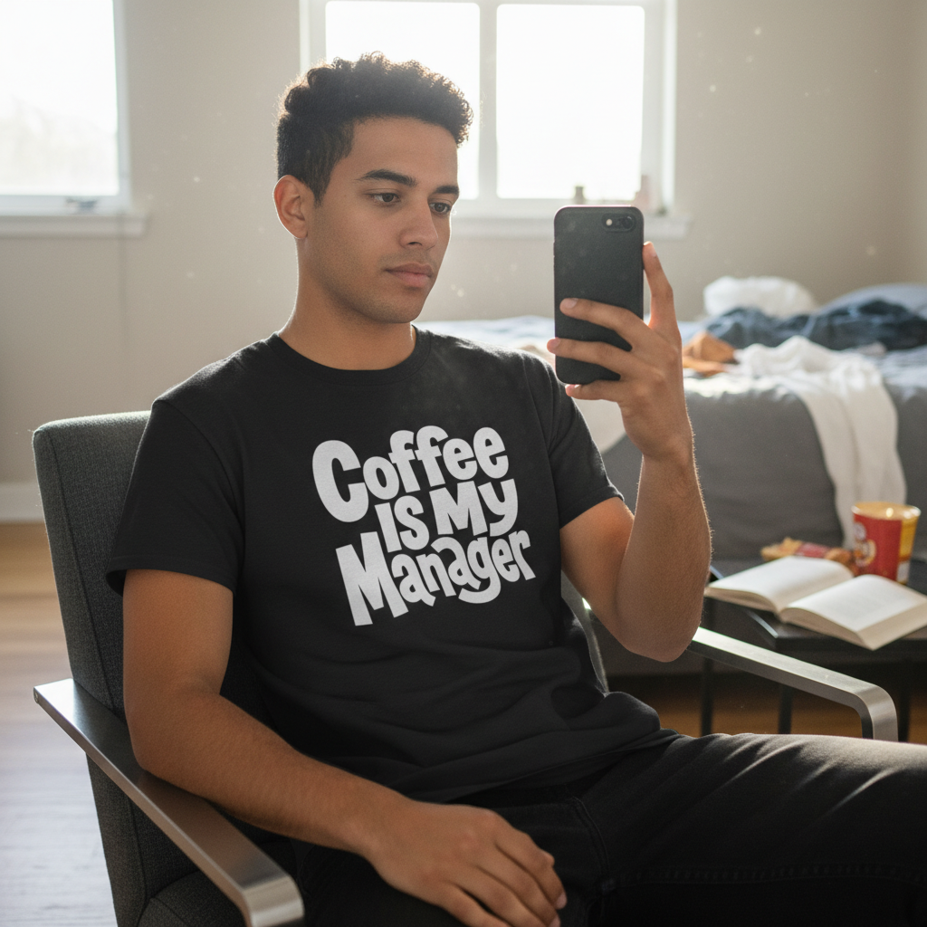Coffee Is My Manager Funny T-Shirt