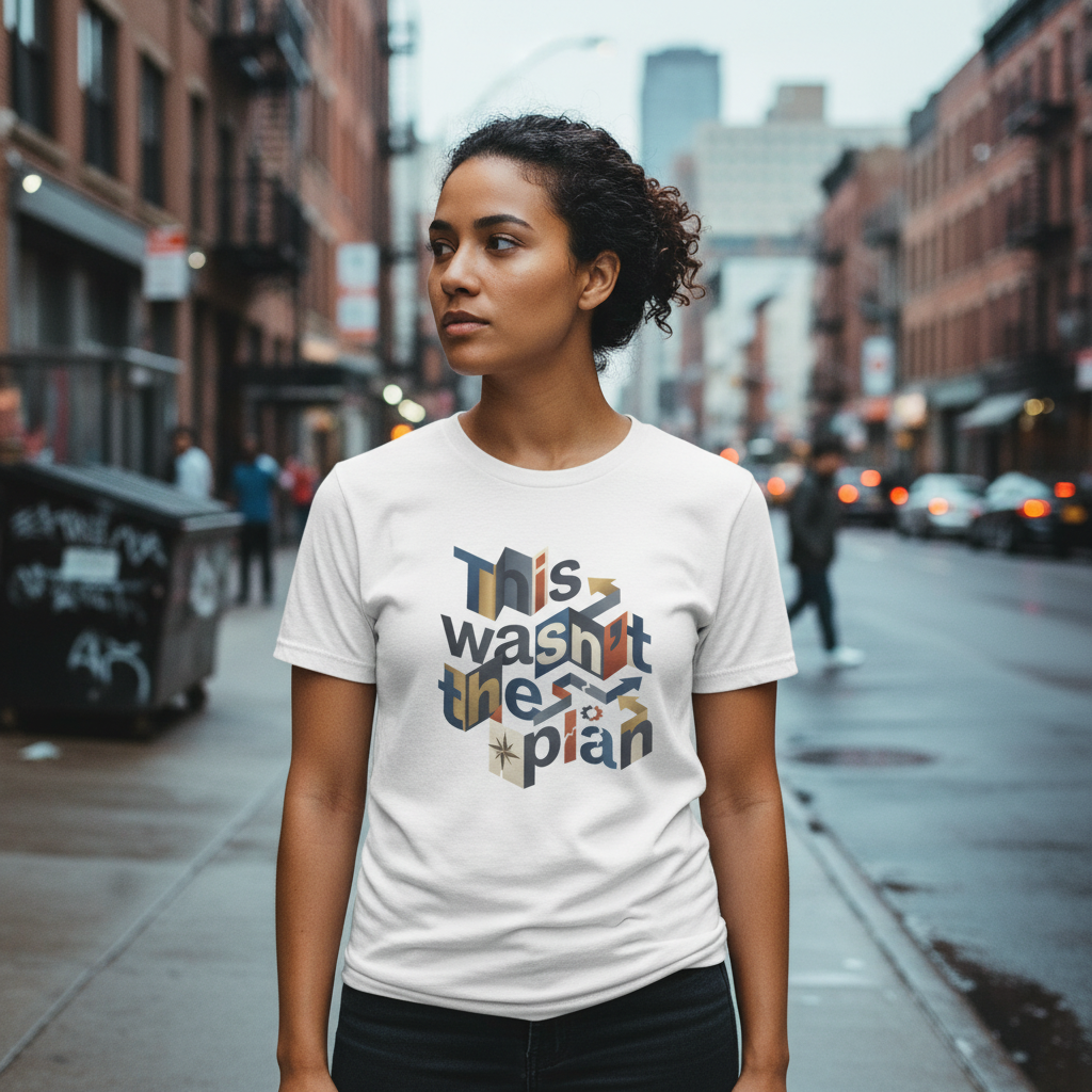 This Wasn't The Plan T-Shirt - Abstract Graphic Tee