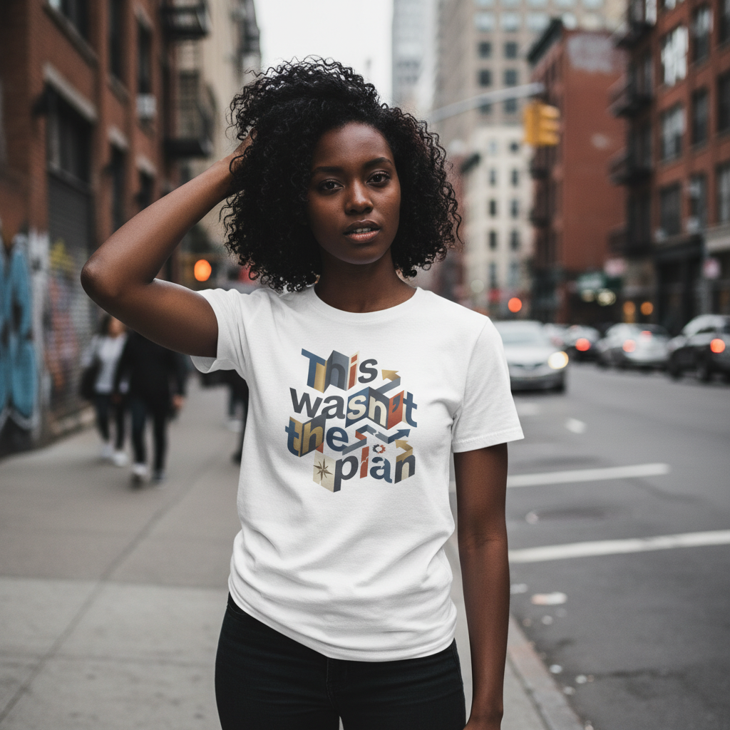 This Wasn't The Plan T-Shirt - Abstract Graphic Tee