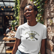 Beyond Lines Men's Home of the Infantry T-Shirt - Vintage Est. 1918 Military Crossed Rifles Graphic Tee - White 100% Cotton