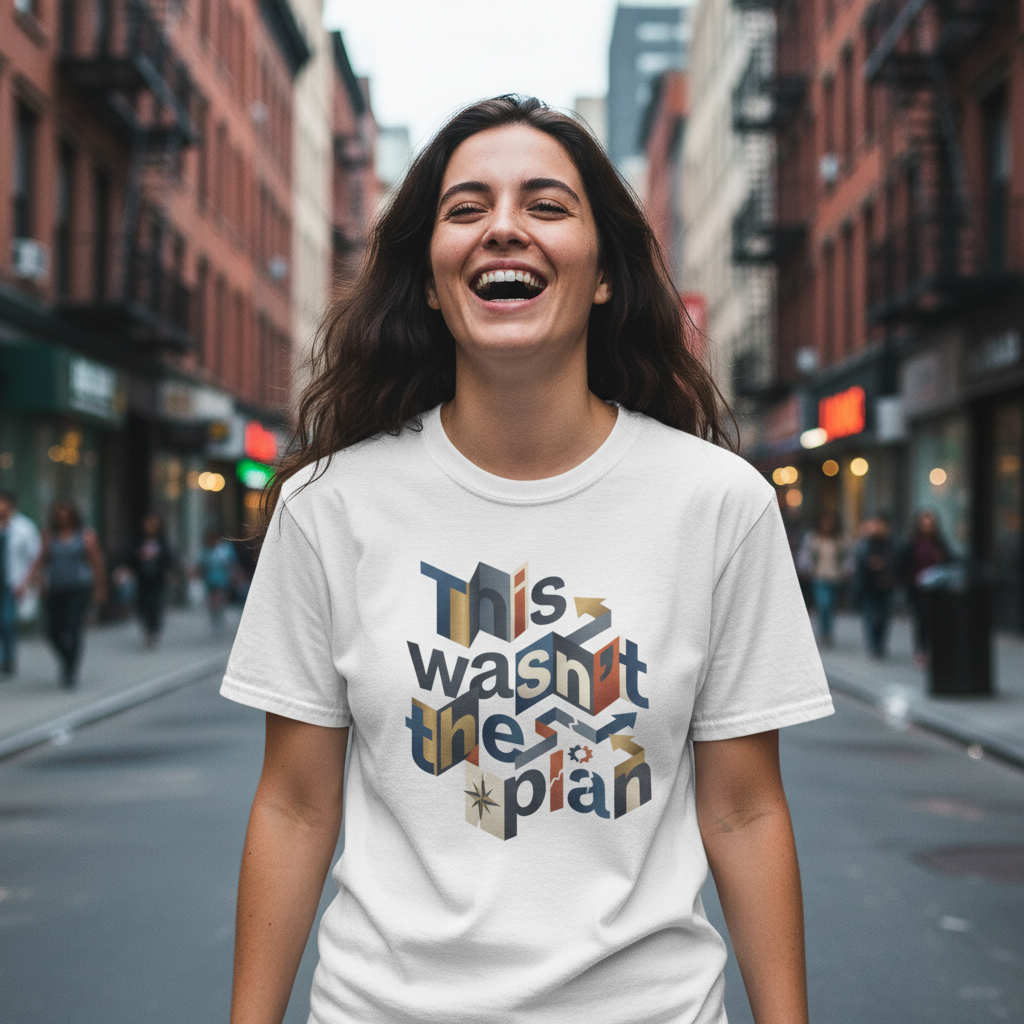 This Wasn't The Plan T-Shirt - Abstract Graphic Tee