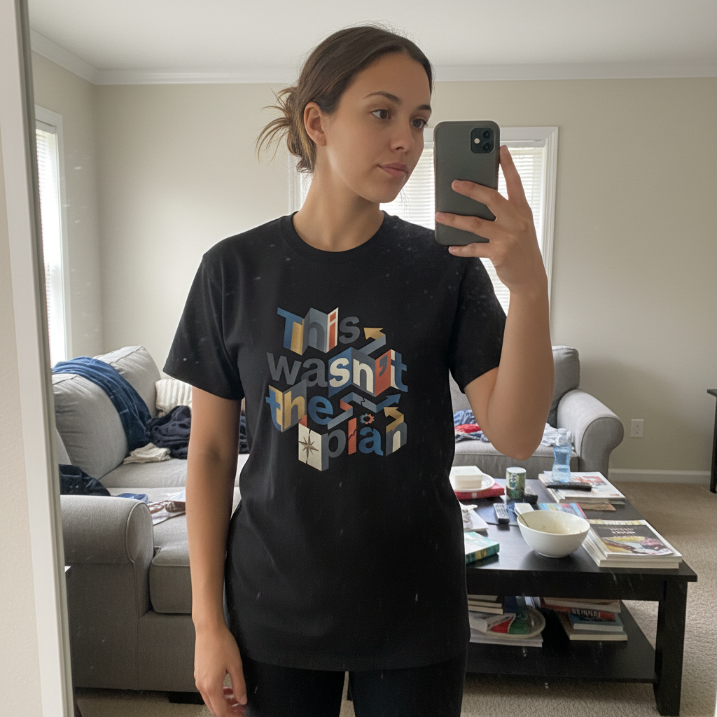 This Wasn't The Plan T-Shirt - Abstract Graphic Tee