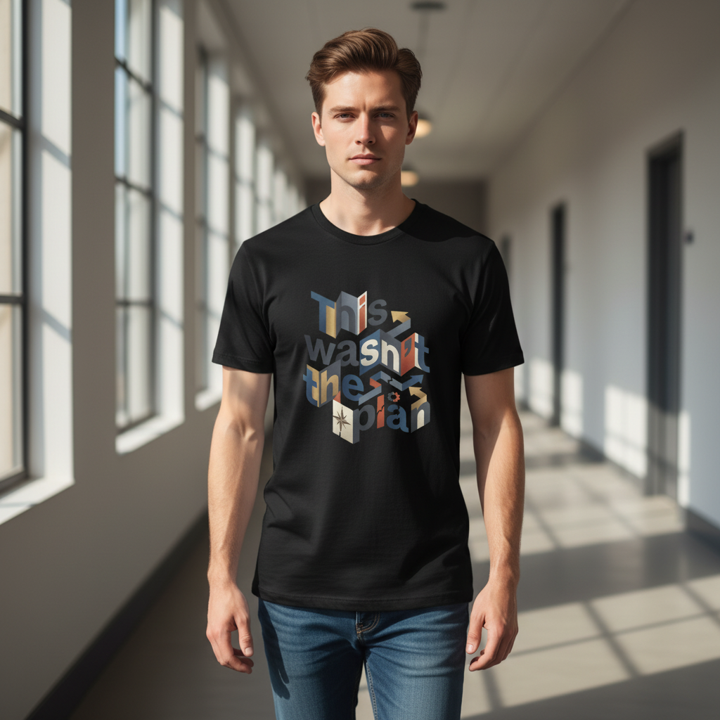 This Wasn't The Plan T-Shirt - Abstract Graphic Tee - Beyond Lines