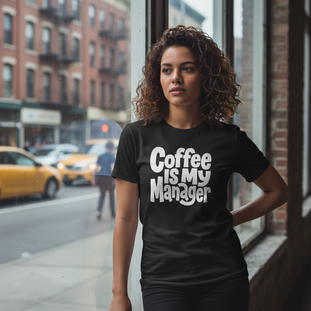 Coffee Is My Manager Funny T-Shirt