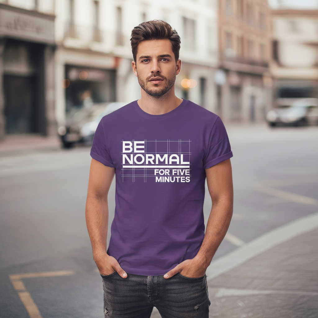 Be Normal for Five Minutes T-Shirt - Funny Sarcastic Tee