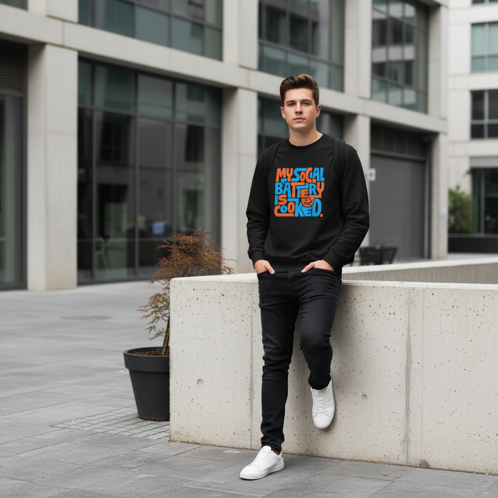 My Social Battery Cooked Funny Long Sleeve T-Shirt