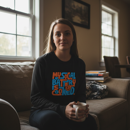 My Social Battery Cooked Funny Long Sleeve T-Shirt