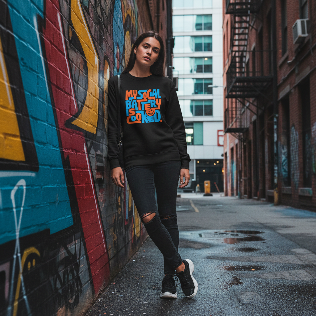 My Social Battery Cooked Funny Long Sleeve T-Shirt