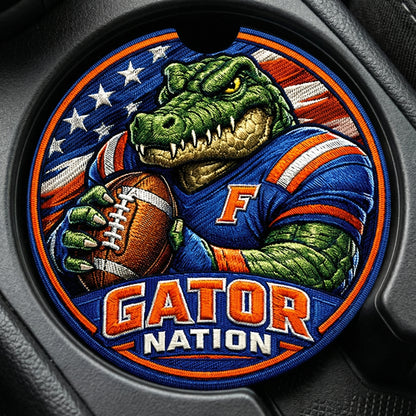 Gator Nation Football Car Coaster Absorbent Auto Cup Holder Insert Florida Gift