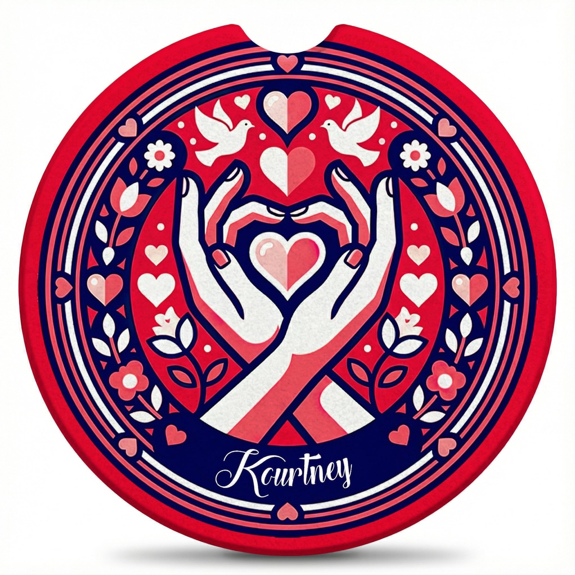 Personalized Car Cup Holder Coasters - Custom Name (Set of 2)