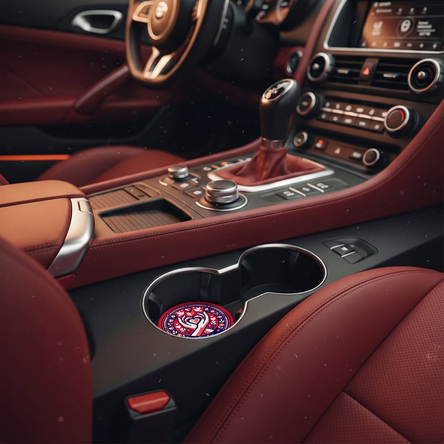 Personalized Car Cup Holder Coasters - Custom Name (Set of 2)