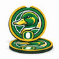 Oregon Ducks Car Coasters - Soft Rubber Auto Cup Holder Inserts with Finger Notch - Set of 2 - NCAA Team Spirit Accessories