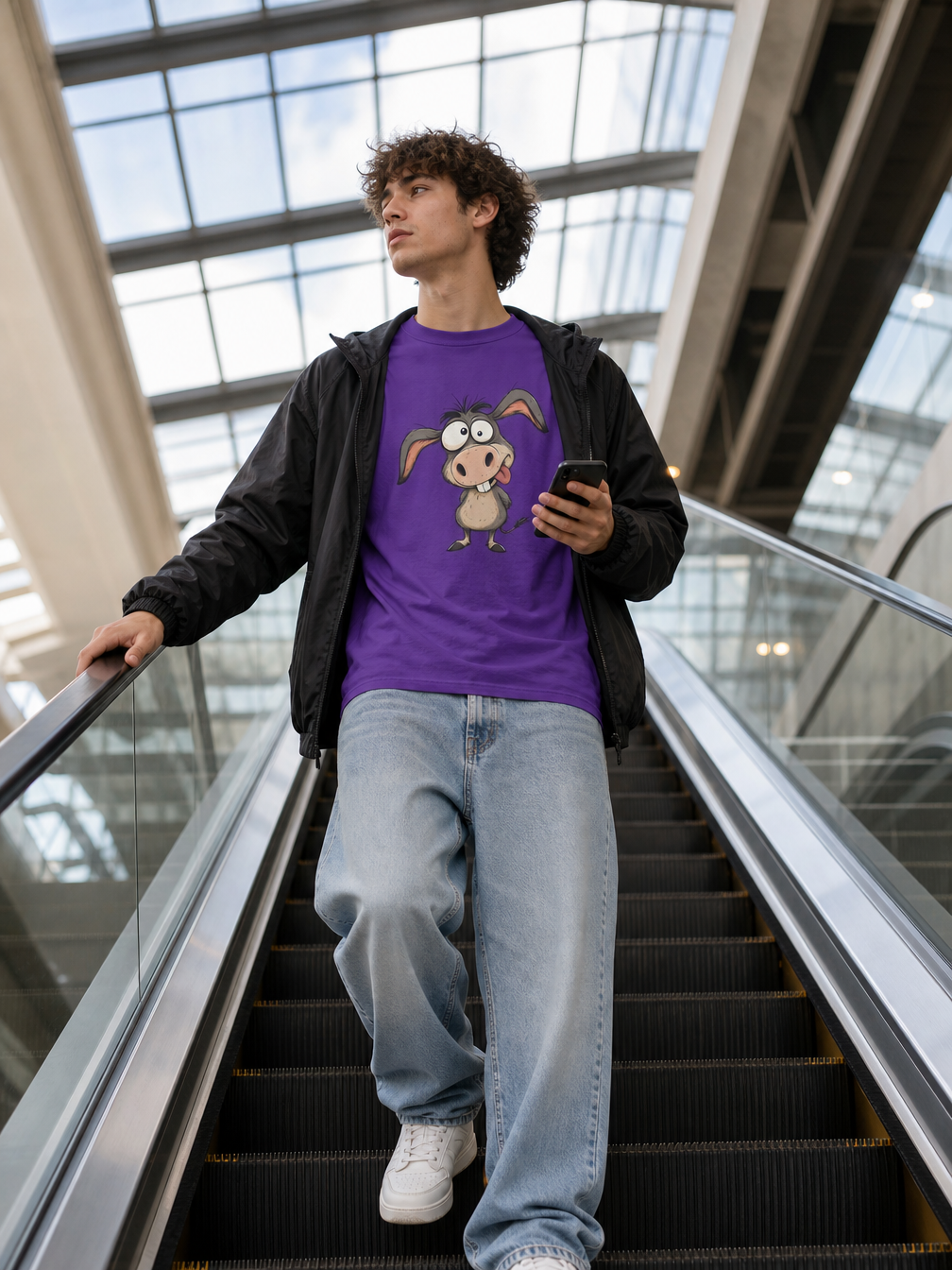 Funny Cartoon Donkey Graphic T Shirt for Animal Fans