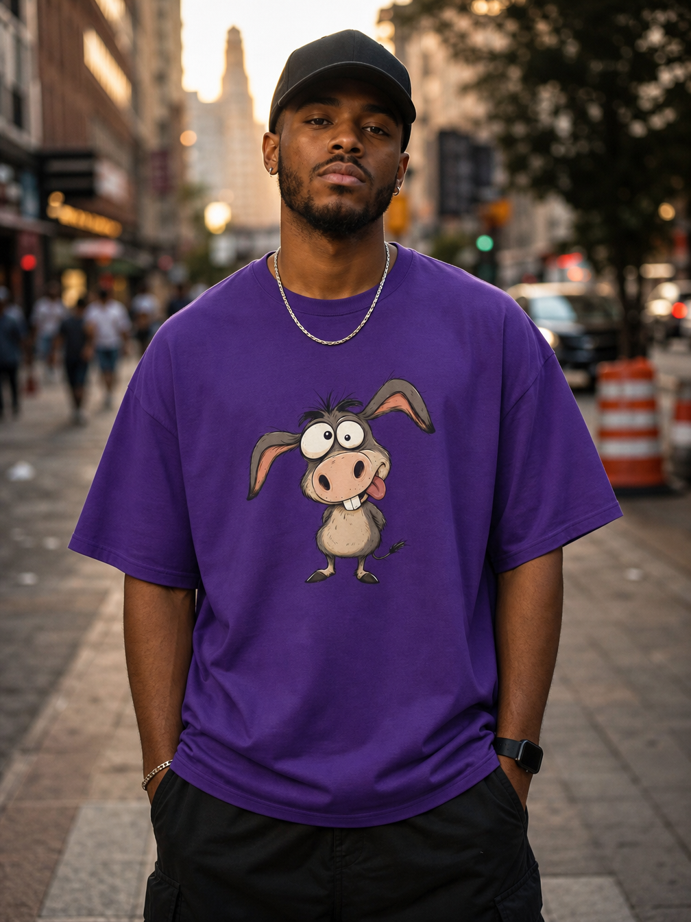Funny Cartoon Donkey Graphic T Shirt for Animal Fans