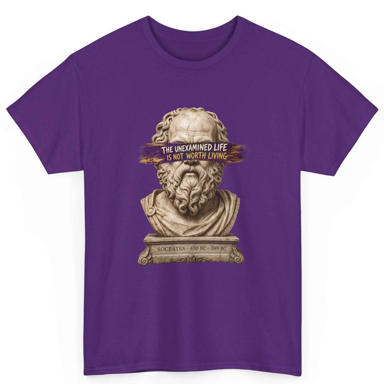 Philosophy Quote T Shirt Socrates Graphic Tee Inspirational Literary Gift 100% Cotton Unisex Classic Fit Ancient Thinker Art Shirt