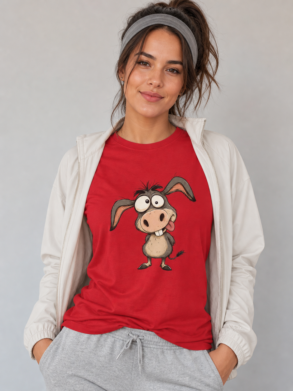 Funny Cartoon Donkey Graphic T Shirt for Animal Fans