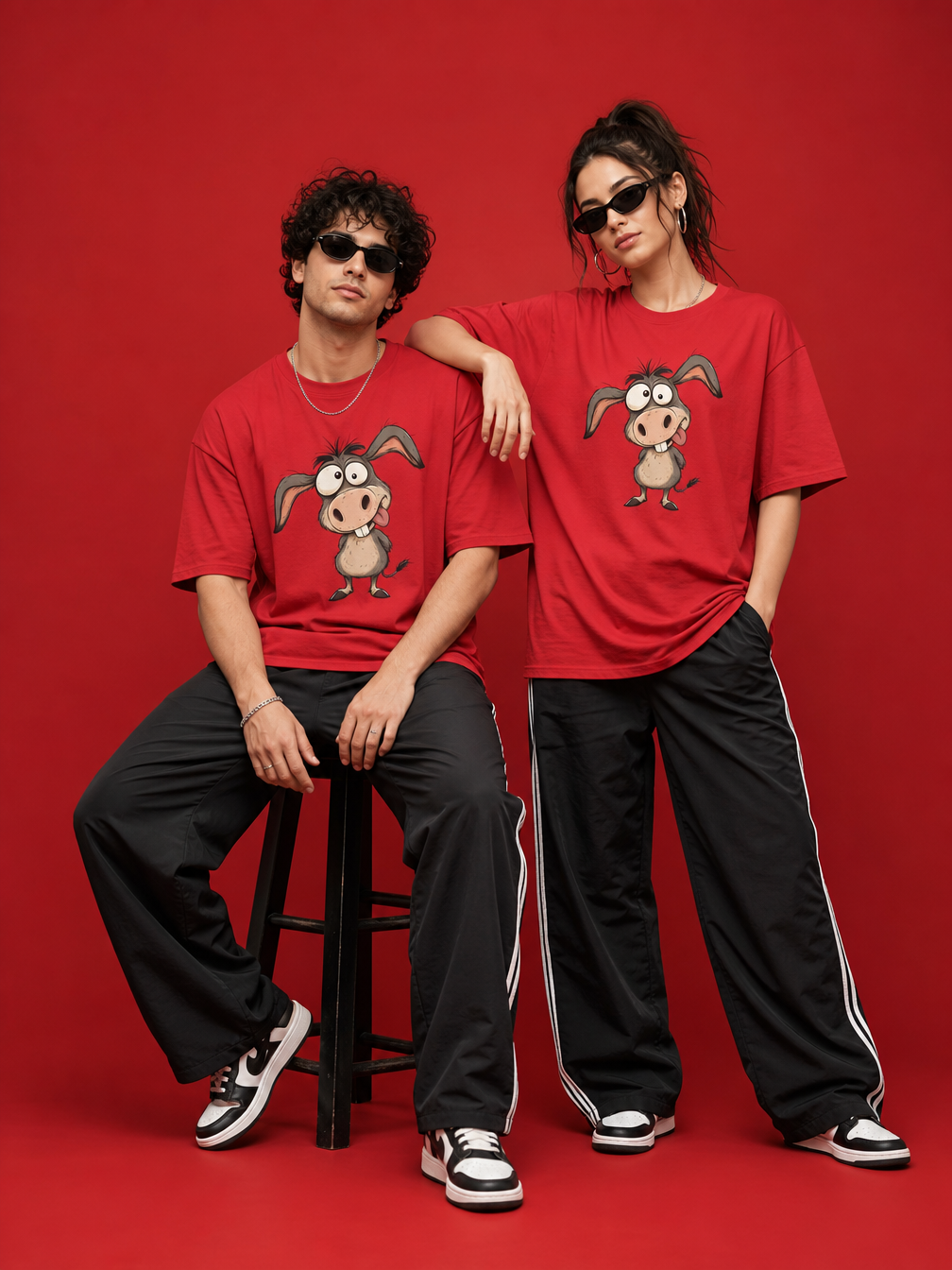 Funny Cartoon Donkey Graphic T Shirt for Animal Fans