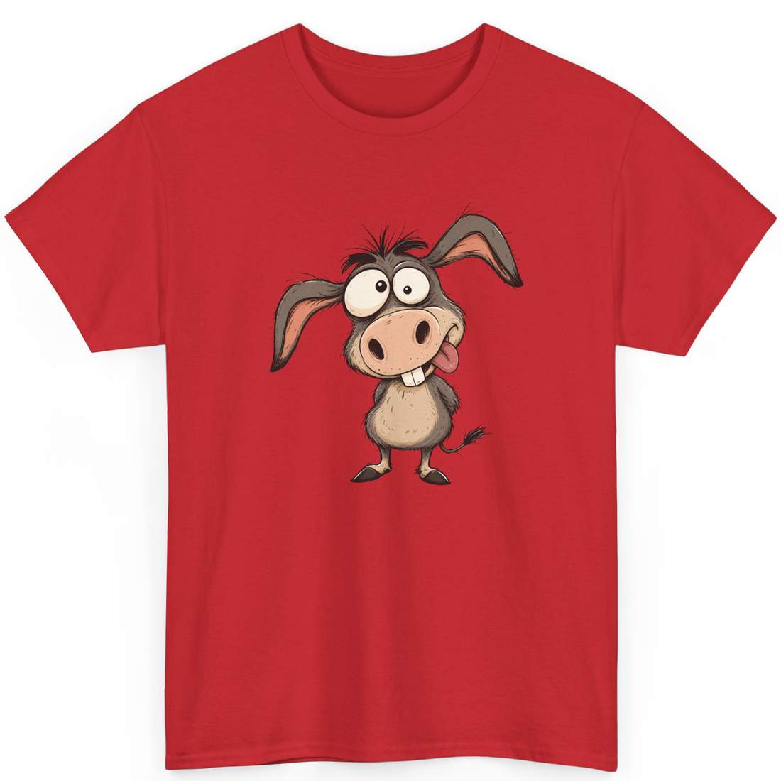 Funny Cartoon Donkey Graphic T Shirt for Animal Fans