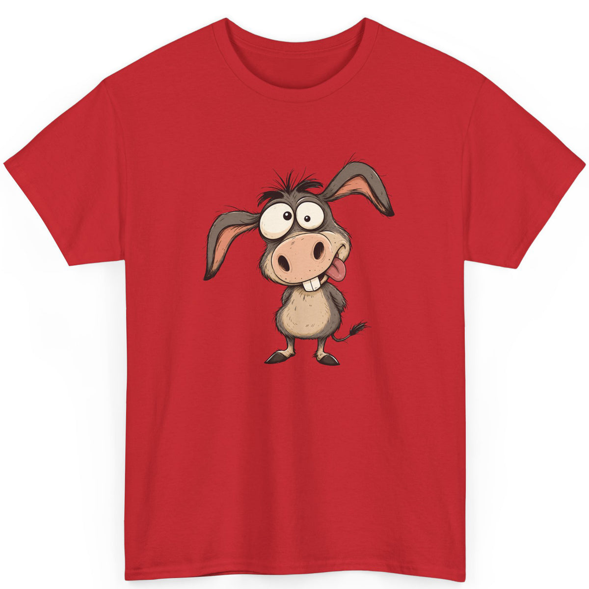 Funny Cartoon Donkey Graphic T Shirt for Animal Fans