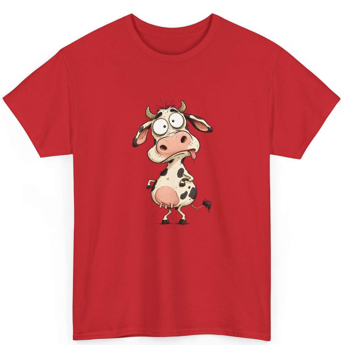 Funny Cartoon Cow Graphic T Shirt for Animal Fans