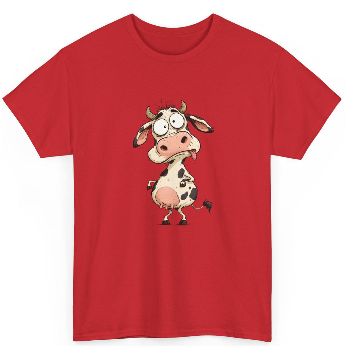 Funny Cartoon Cow Graphic T Shirt for Animal Fans