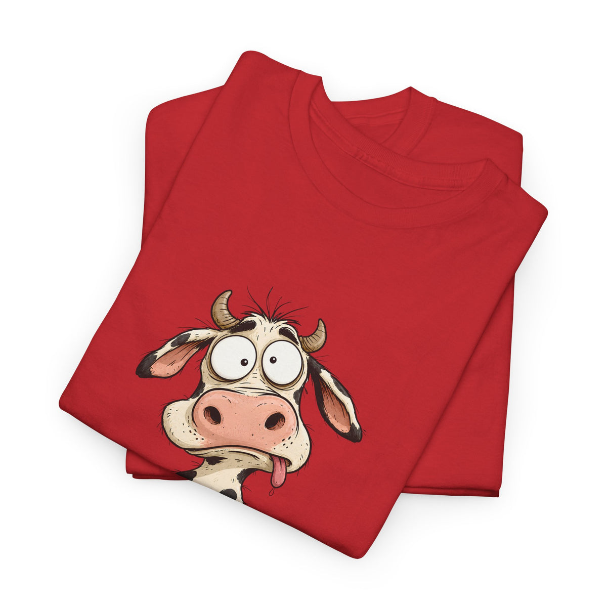 Funny Cartoon Cow Graphic T Shirt for Animal Fans