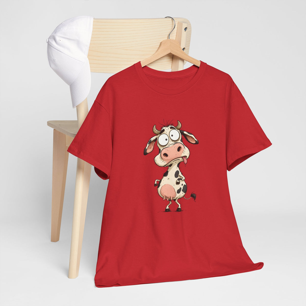 Funny Cartoon Cow Graphic T Shirt for Animal Fans