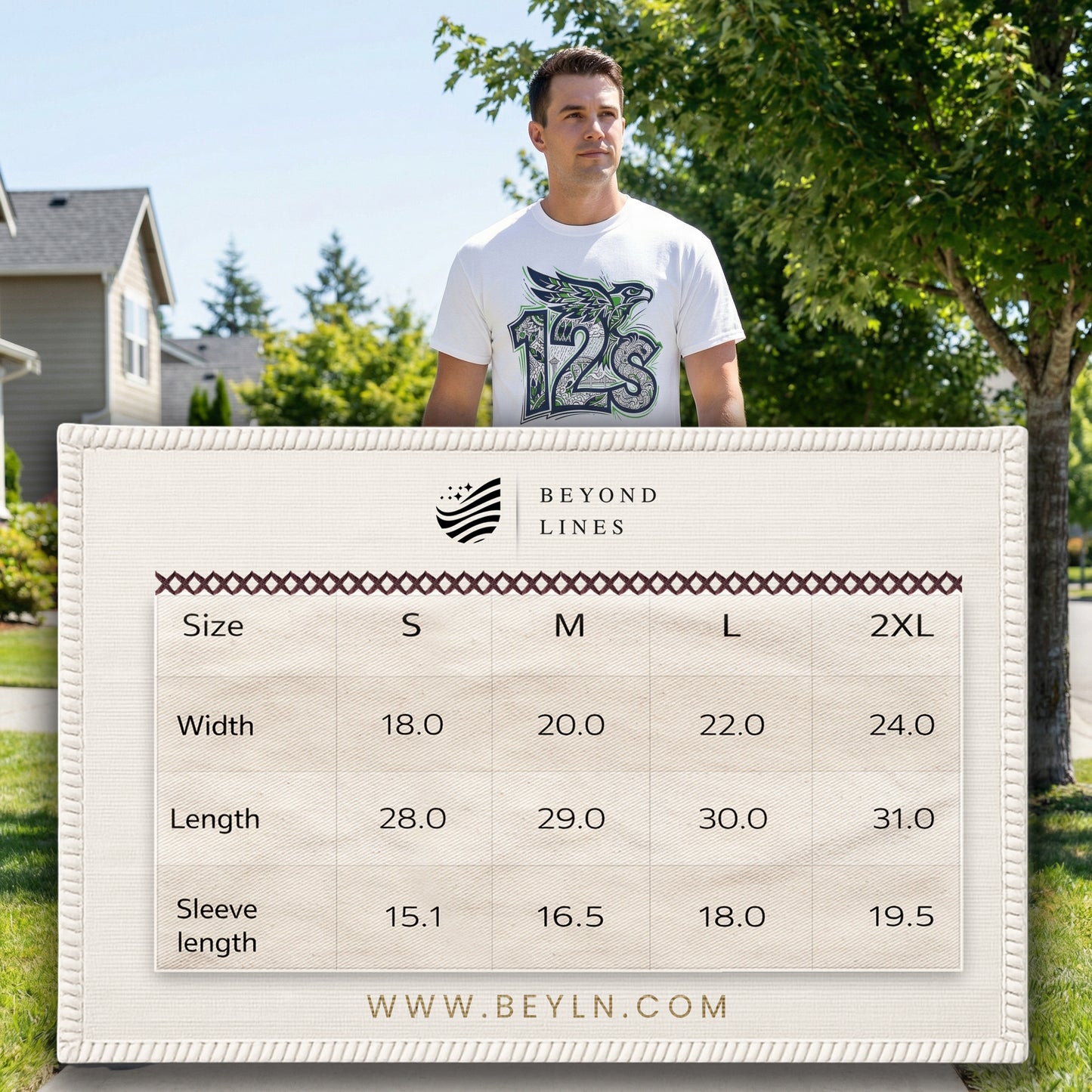 Seattle Football 12s T-Shirt Hawk Graphic Space Needle Design White Cotton Tee - Beyond Lines